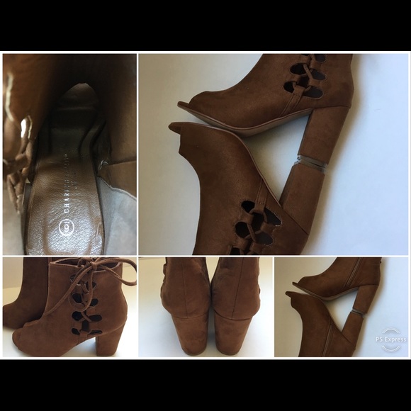 🔥Charles Albert Peep Toe faux suede Bootie Size 6 - Picture 6 of 7